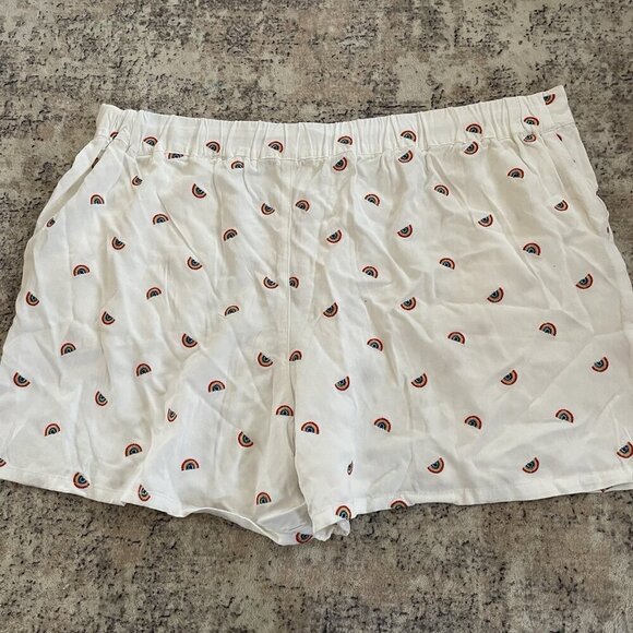 Feeling Proud Womens Shorts Set XXL Rainbow Pride White Gray Elastic Waist Tie - Picture 2 of 12